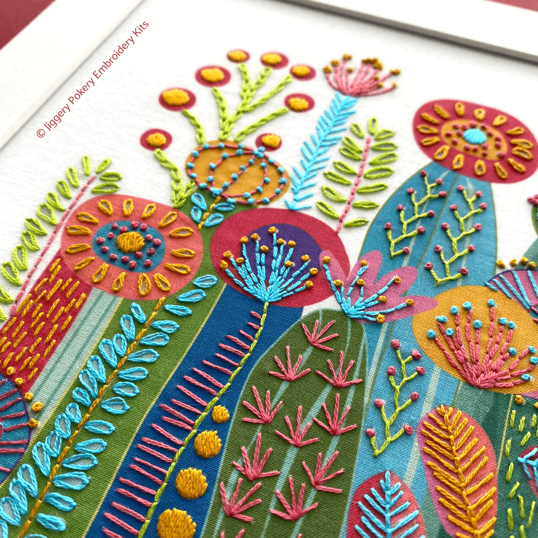 Cactus embroidery pattern – Jiggery Pokery Embroidery Kits