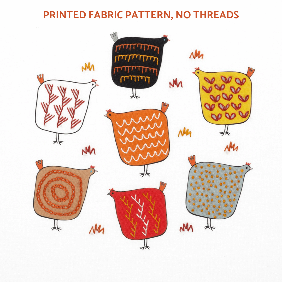 Chicken embroidery pattern - Jiggery Pokery Embroidery Kits