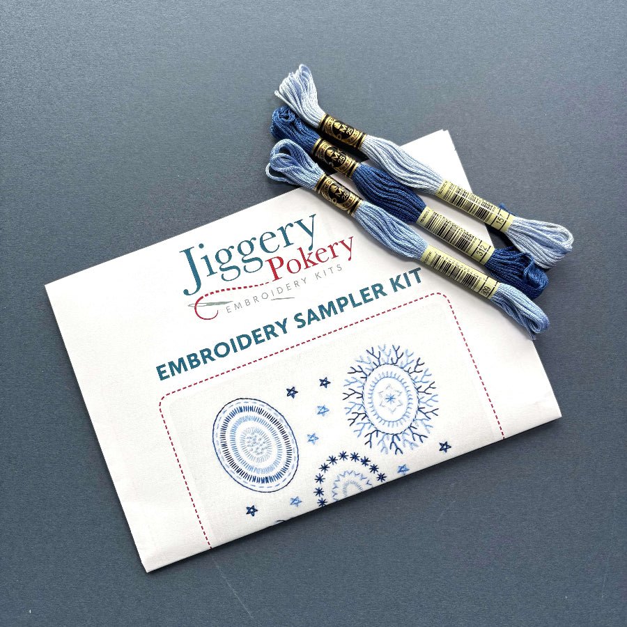 DMC threads for learn embroidery sampler pattern by Jiggery Pokery