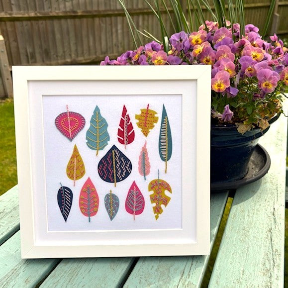 Leaf embroidery pattern
