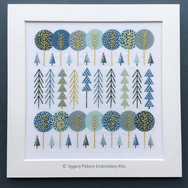 Scandinavian trees embroidery pattern - Default Title - Jiggery Pokery ...