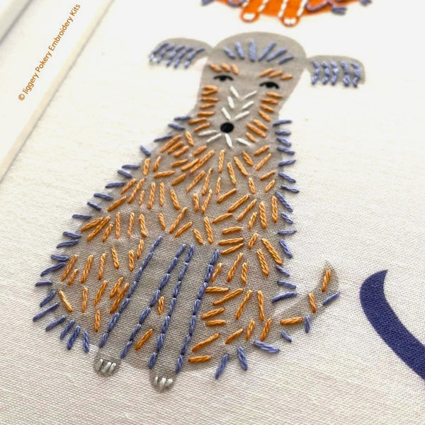 Dog embroidery kit. Poodle embroidery kit