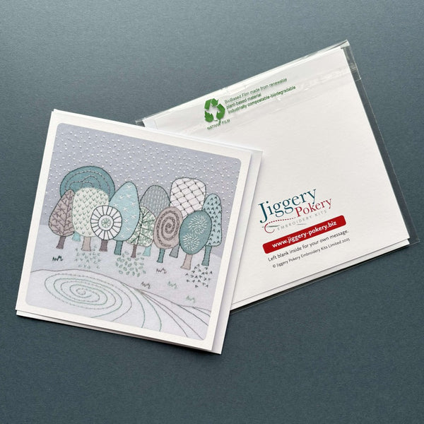 Printed embroidery greeting cards