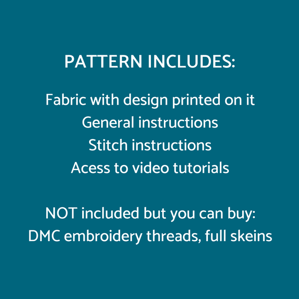 List of contents for chicken embroidery pattern