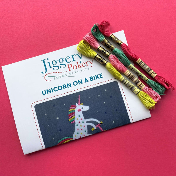 DMC floss pack for unicorn embroidery pattern by Jiggery Pokery
