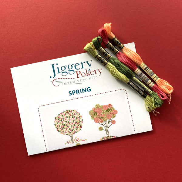 DMC floss pack for spring embroidery pattern by Jiggery Pokery