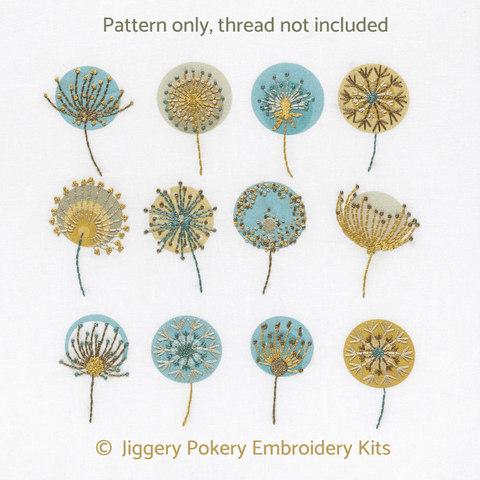 Dandelions embroidery pattern by Jiggery Pokery