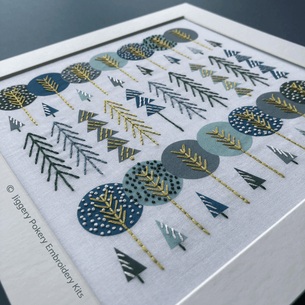 Scandinavian trees embroidery pattern - Default Title - Jiggery Pokery ...
