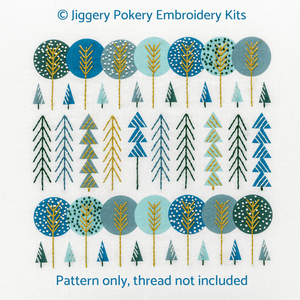 Scandinavian trees embroidery pattern - Default Title - Jiggery Pokery ...