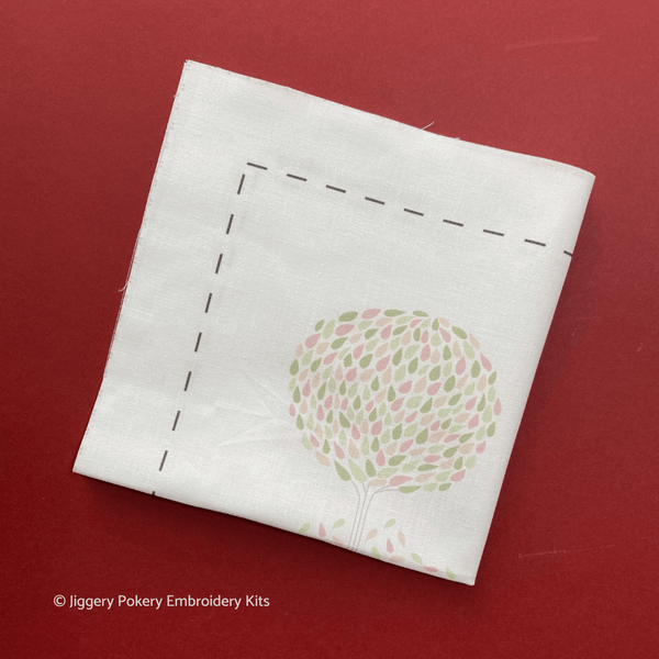Spring embroidery pattern printed onto fabric