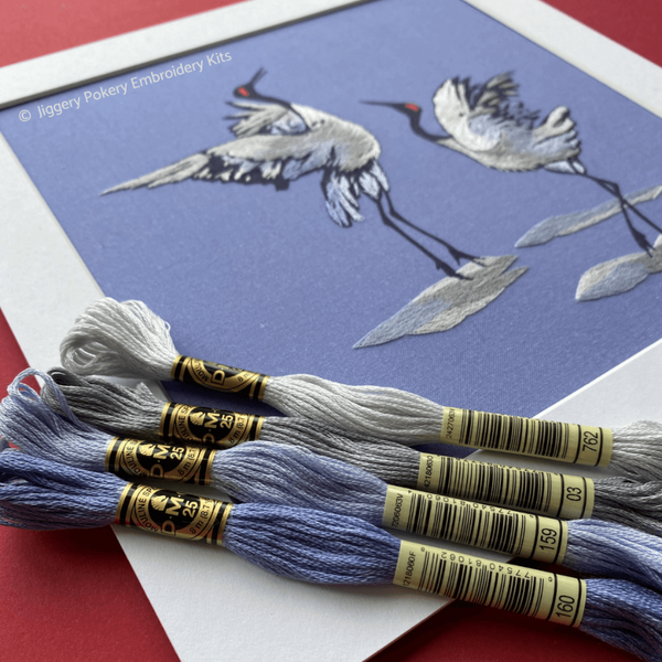 Thread painting embroidery kit with DMC threads